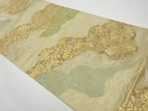 道長取に変わり流水模様織出し袋帯